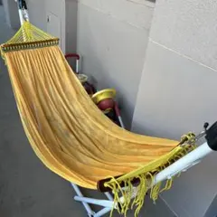 LA SIESTA ハンモック オレンジ系 ストライプ 木製バー、取り付け具付き LA SIESTA ハンモック オレンジ系 ストライプ 木製バー、取り付け具