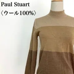 美品　ポールスチュアート イタリア糸 ウールニット M ボーダー　秋冬　オフィス