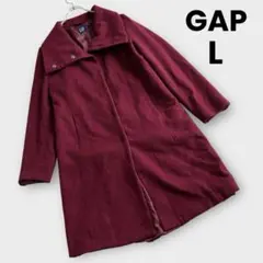GAP オールドギャップ　L ワインレッド　ウールコート　カシミヤ混　レディース