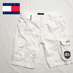 トミーヒルフィガー　バングラデシュ製　カーゴ　ハーフパンツ　ショートパンツ　白