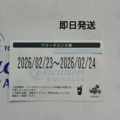 ディズニーリゾート　フリードリンク券　　バケパ　月、火曜日