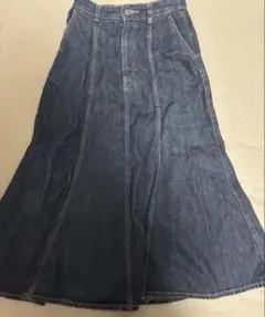 GU ダークデニム フレア ロング スカート Sサイズ