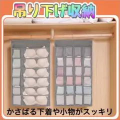 下着吊り下げ収納 ウォールポケット 両面収納 ハンガー クローゼット 大容量