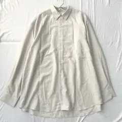 【ジーユー】イージーケアシアーオーバーサイズシャツ フルボタン 透け感 M