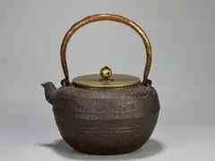 龍文堂安之介造鋳鉄製鉄瓶 湯沸 水漏れ無し 急須銀瓶茶托煎茶道具 共箱