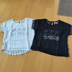 MC SISTER ミッキーマウス ストライプ Tシャツ 2枚セット
