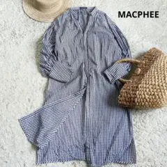 極美品 MACPHEE トゥモローランド ギンガムチェック シャツワンピース