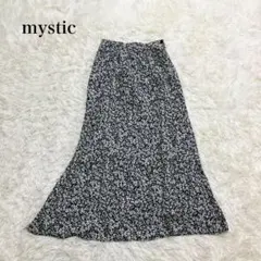 ミスティック 花柄フレアスカート Aライン フェミニン 総柄 ウォッシャブル