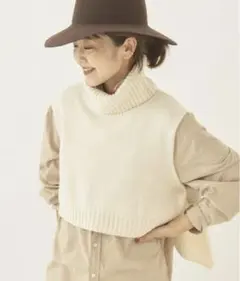 【美品】plage les Tendre CASH MIX ベスト 白