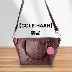 【コールハーン COLE HAAN】美品トート ショルダー2wayバッグ 黒赤柄のサムネイル
