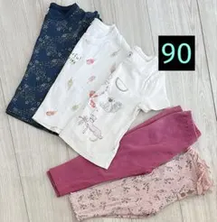 保育園などに 女の子90センチパンツトップスセット