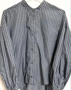 【美品】バンドカラーバルーンスリーブ秋冬シャツブラウス