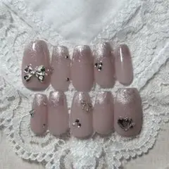 【セール中】ネイルチップ 現品 オーダー ワンホンラメグラマグネットピンク