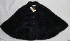 新品ですが長期保管　ドラッグストアーズ　ブラックファーポンチョ