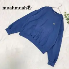 ムーアムーア✩スウェット トレーナー 裏起毛 ロゴ刺繍 丸首 カジュアル 長袖