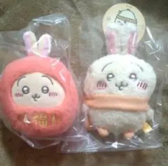 ちいかわころりん起き上がりこぼしぬいぐるみ&ぬくぬくの装いマスコット(うさぎ)