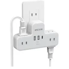 MSCIEN 電源タップ ホワイト
