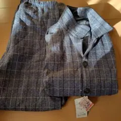 ネイビー チェック柄 パジャマ LL