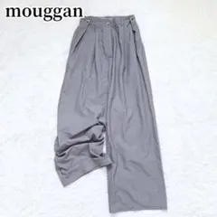 モーガン ワイドパンツ グレー 前タック シンプル カジュアル 薄手 春夏