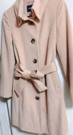 【美品】INDIVI キャメル　カシミア混　冬ミドルコート　36サイズ