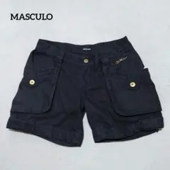 G5-3876　ショートパンツ　リネン100　カジュアル　38【マスキュロ】