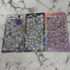 【正規品・新品】光るジュエルプチドロップ　うるちゅるポップシール　3枚セット