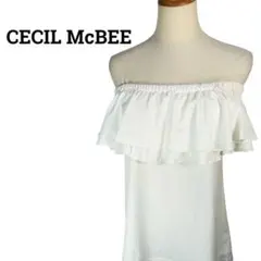 CECIL McBEE セシルマクビー チューブトップ ホワイト ティアード M