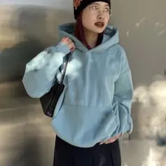 ダ*☆様 ライトブルーフード付きパーカー