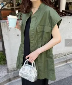 DISCOAT スタンドネックミリタリーベスト