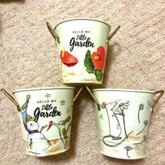 リメイク缶　リメイク鉢　プランター　デコパージュ　可愛い　動物　雪だるま　花　缶