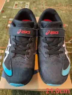 asics キッズ スニーカー ブラック/ブルー　21cm　レーザービーム