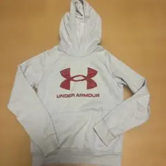 UNDER ARMOUR フード付き裏起毛パーカー ライトグレー150センチ