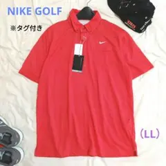 【タグ付き】NIKE GOLF ドット柄　刺繍ロゴ半袖ポロシャツ　（ＬＬ）のサムネイル