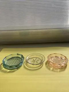 【昭和レトロ】①ガラスのコースター3個セット