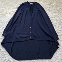 マオメイド　カーディガン　Aライン　ウール混　ゆったり　ネイビー　羽織りのサムネイル