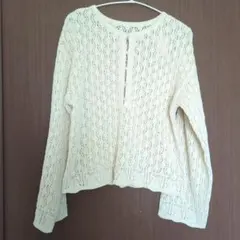 [未使用・美品]　tal.by yumi. レース編み長袖カーディガン クリーム