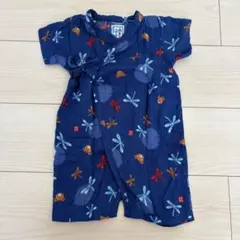 美品☆ミキハウス 甚平 ベビーロンパース 70-80cm トンボ柄
