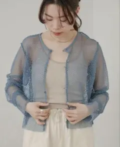 kastane カスタネ　メッシュ2wayプルオーバー　ブルー