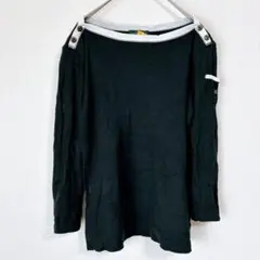 ◼️ラルフローレン ボートネックカットソー 肩ボタン LAUREN 腕ポケットSのサムネイル
