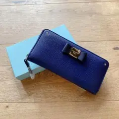 新品　サマンサ　ベガ　財布　青　ゴールド　リボン　長財布　5301
