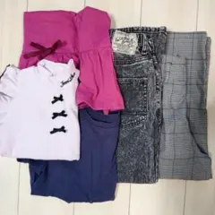 子供服まとめ売り パンツ2枚 半袖3枚 ミニバッグのサムネイル