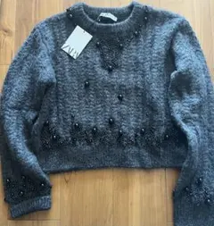 【新品・未使用】【タグ付き】ZARA♡新品未使用ビーズ付きセーター
