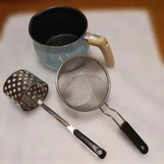 マルチポット 蓋なし 15cm IH対応 油きりざる かき揚げリングのサムネイル