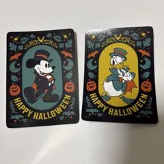 ディズニー ハロウィン ミッキー ドナルド カード 2枚セット