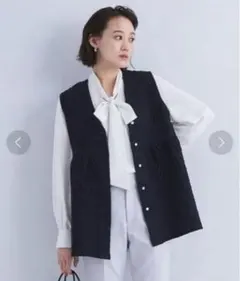 ブリスター ジャカード ペプラム ジレ ーウォッシャブル-