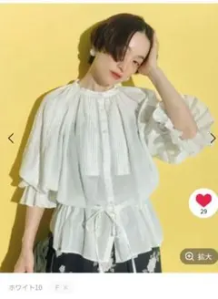 美品 24SSマッキントッシュフィロソフィー シアーカラミブラウス 