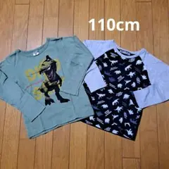 恐竜プリント 長袖カットソー 110cm