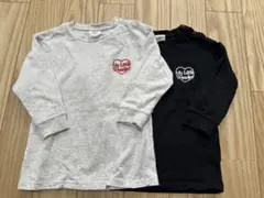 マイリトルワンダー 長袖 ロンT 2枚セット 95 刺繍 バックプリント