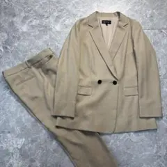 XL♡インディヴィ パンツスーツ ダブル ベージュ セットアップ