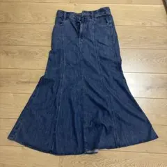 GU デニム フレアロングスカート Sサイズ